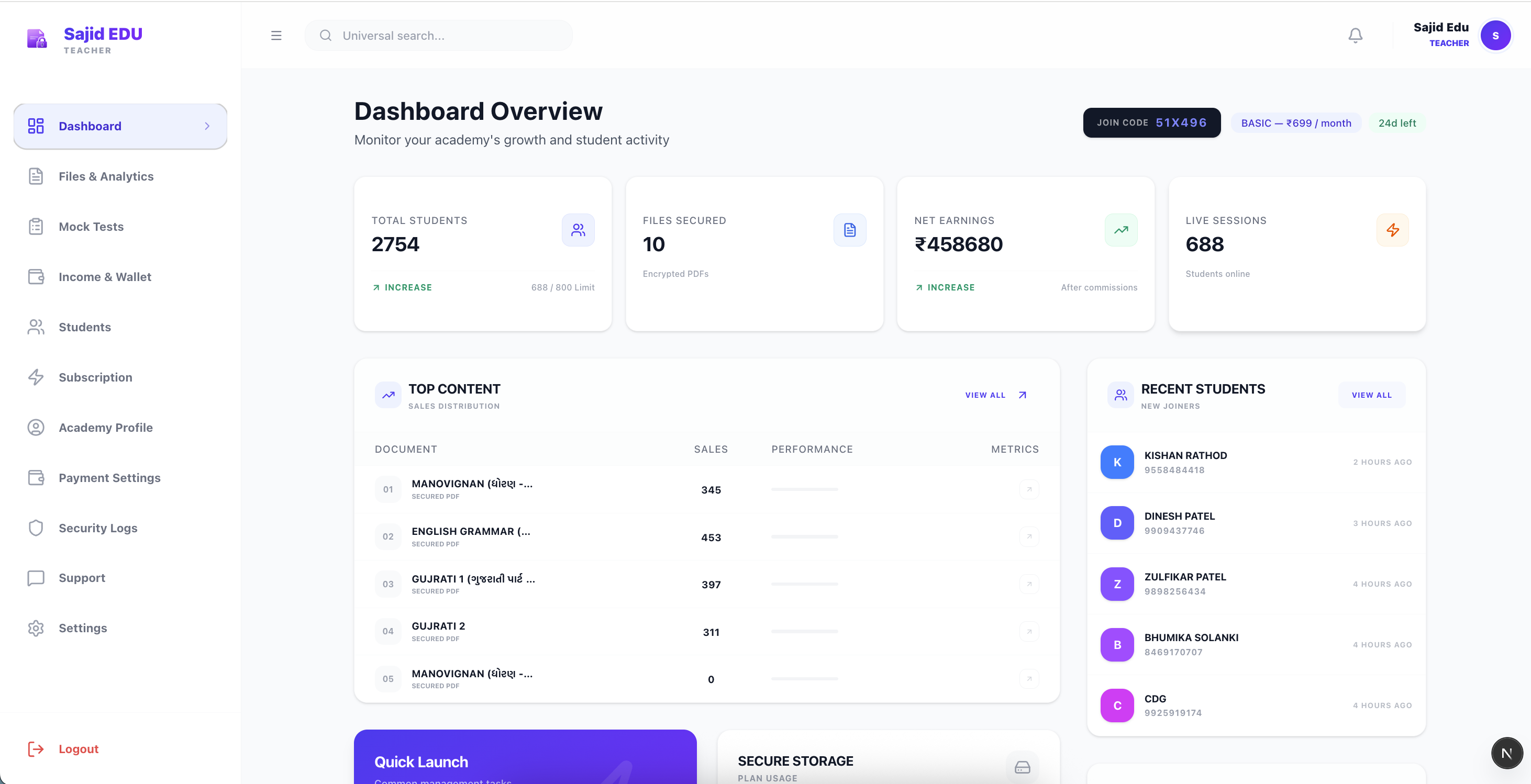 Dashboard Preview